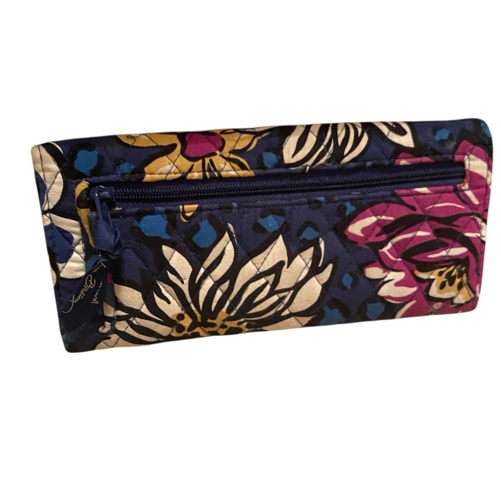 Vera Bradley African Violet Trifold Organizer Wallet Quilted Preppy Floral - Picture 3 of 8